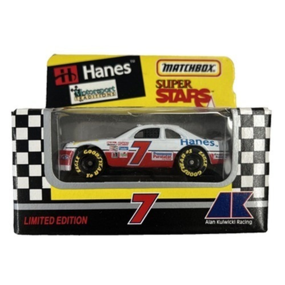 Jimmy Hensley Alan Kulwicki #7 Hanes Matchbox 1993 Super Stars 1:64 Diecast